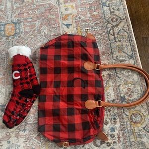 Monogram “C” Matching duffle bag and slipper socks